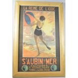 A Framed Reproduction French Railway Poster for St. Aubin Sur Mer