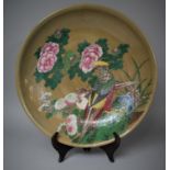 A Large Japanese Early 20th Century Charger with Polychrome Decoration Depicting Birds and