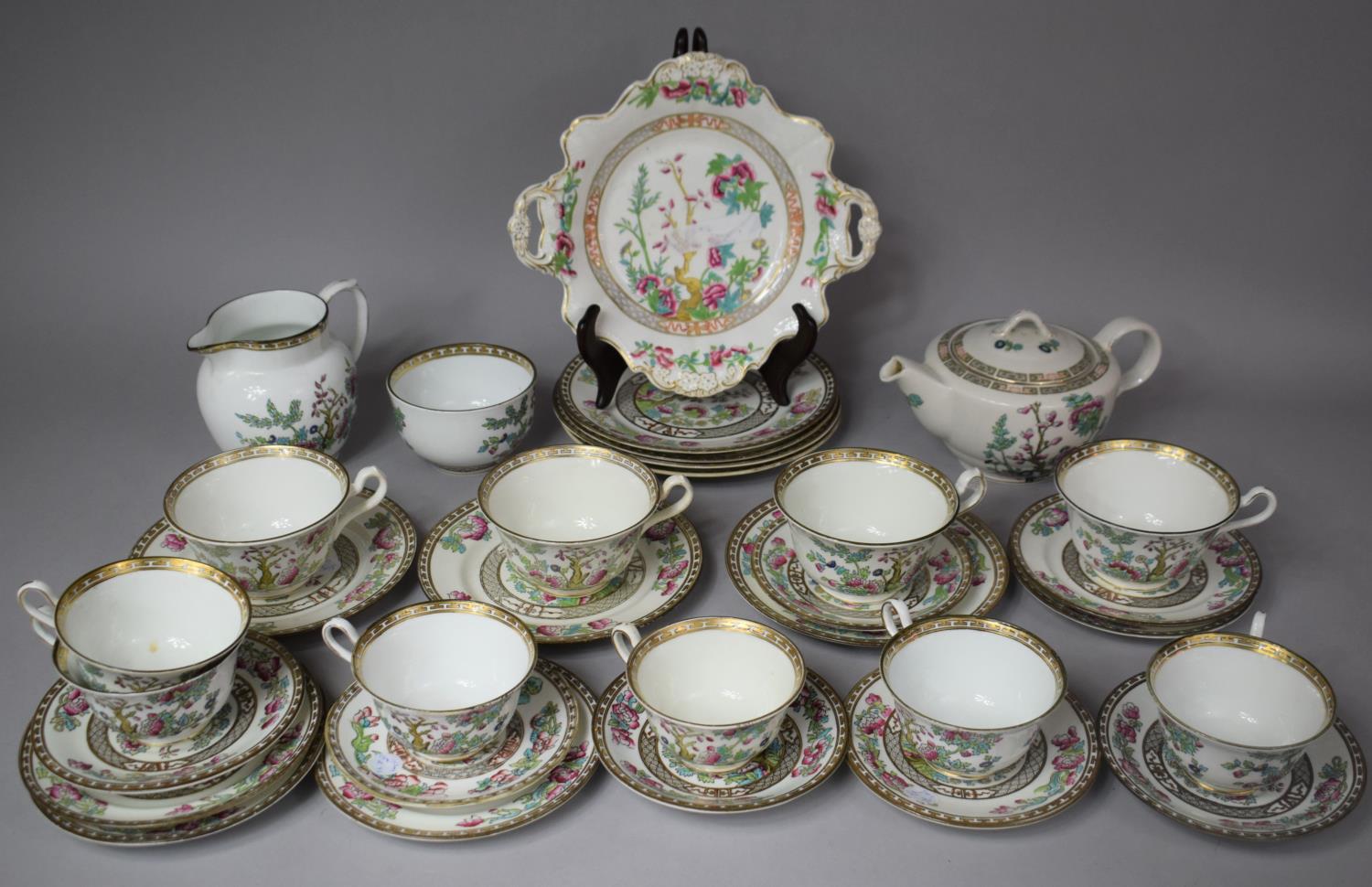 A Collection of Indian Tree China to Include Part Teaset to Comprise Ten Cups, Milk, Sugar, Six