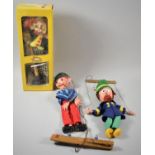 A Collection of Three Pelham Puppets, One with Original Box