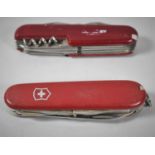 Two Vintage Multi Tool Knives to Include Swiss Army Example