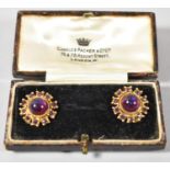 A Pair of Clip on Gilt Metal Jewelled Earrings