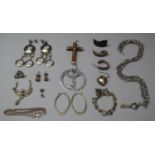 A Small Collection of Silver and White Metal Jewellery to Include Silver Chain, Earring, Scap etc
