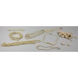 A Small Collection of Costume Jewellery Mainly Faux Pearl Necklaces etc