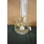 A Mid 20th Century Gilt Metal and Acrylic Ceiling Chandelier, 33cm high
