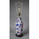 An Oriental Ceramic Table Lamp of Vase Form, 36cm High