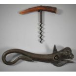 A Late 19th/Early 20th Century Cast Metal Bully Beef Can Opener, the Body Modelled As a Bull with