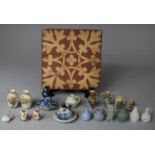 A Small Collection of Miniature Ornaments, Jasperware Pig, Vessels etc Together with Mintons Tile
