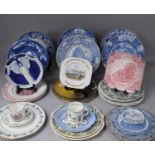 A Large Collection of Transfer Printed Commemorative Ceramics on a Topic of America and Canada to