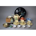 A Collection of 20th Century Oriental Items to Include Satsuma Globular Pot (missing Lid), Kutani