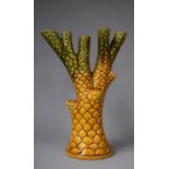A Glazed Vase in the Form of Five Branch Tree Trunk, 36cm high