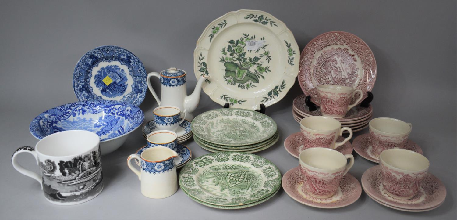 A Collection of Various Transfer Printed Ceramics to Include Pink Transfer Teaset to Comprise Six