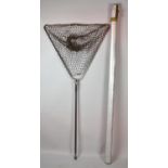 A Vintage Hardy Alloy Rod Tube Together with a Folding Landing Net