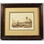 A Small Framed Limited Edition Print, Crab Boats, Signed by the Artist, no.54/80, 15x11cm