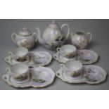 An Oriental Egg Shell Teaset To Comprise Teapot, Lidded Sugar, Milk Jug, Four Cups and Four Saucers