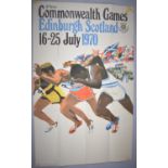 An Original Tourist Board Poster for the 9th British Commonwealth Games in Edinburgh 16/19th July