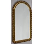 A Mid 20th Century Pierced Gilt Arch Framed Wall Mirror with Bevelled Glass, 86x48cm