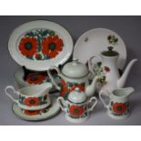 A Collection of Mid/Late 20th Century Part Breakfastwares to Comprise Johnston Brothers Poppy