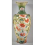 A Mid 20th Century Ceramic Vase Decorated with Birds and Flowers, 47cm high