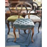 Three Late Victorian Balloon Backed Ladies Bedroom Chairs