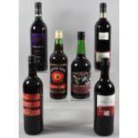 Four Bottles of Various Red Wine and Two Bottles of British Sherry