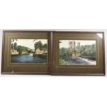 A Pair of Kevin Platt Prints, "Tissington Village" and "Durham", Each 29x19cm