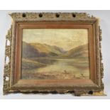 A Gilt Framed Oil on Board Depicting Lake Scene, Signed N Dredge, 1919, 29x22cm