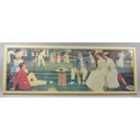 A Framed Print Depicting Edwardian Tennis Party, 89x29cm