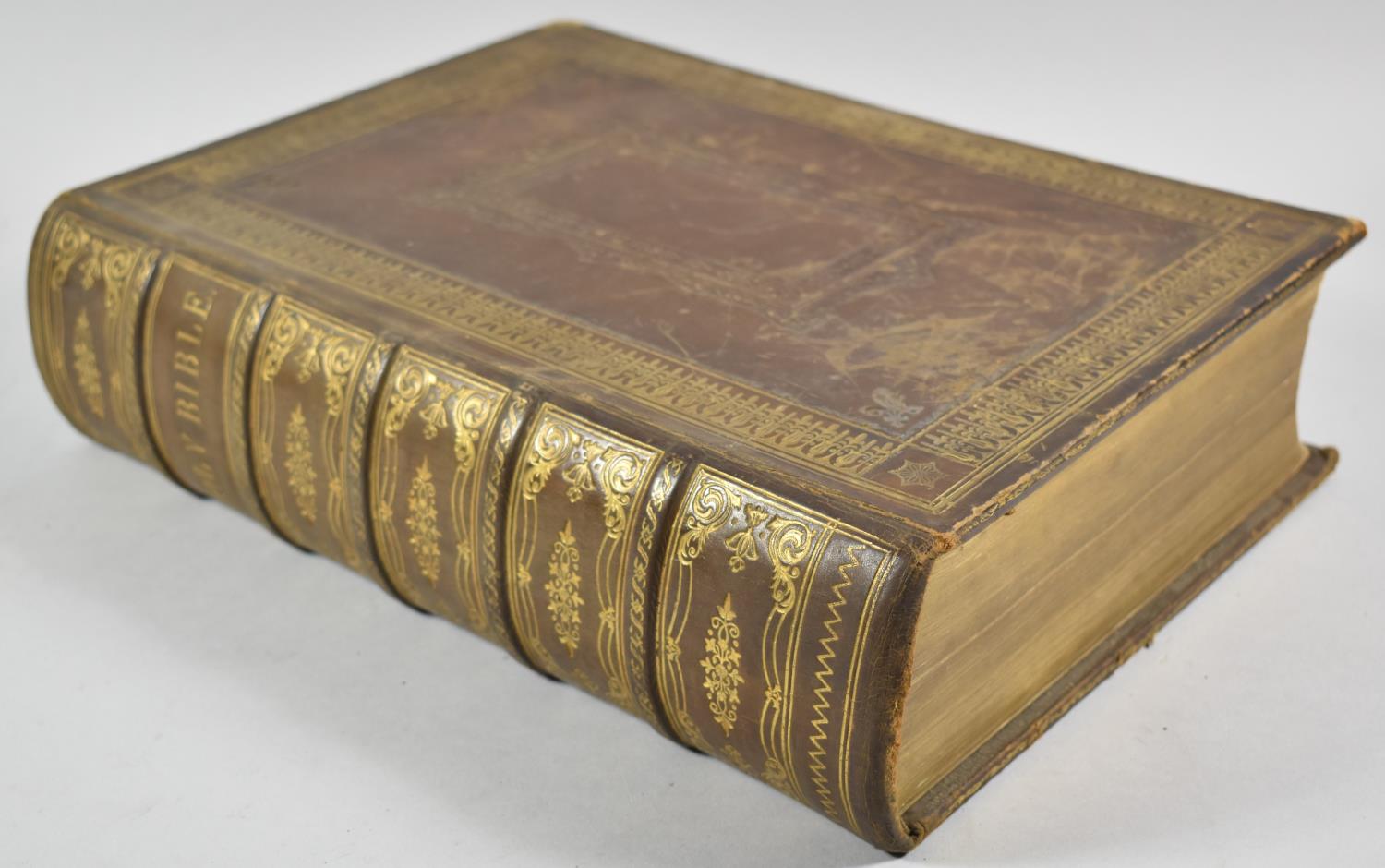 A 19th Century Rev. J Brown Holy Bible, with Coloured Plates and Listing the King Family History