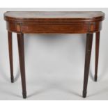 A 19th Century String Inlaid Mahogany Lift and Twist Games Table with Beize Playing Surface, In Need