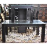 Two Wooden Framed Smoked Glass Topped Coffee Tables