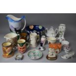A Collection of Ceramics to Include Toilet Jug, Bowl, Tankards, Measuring jug Etc