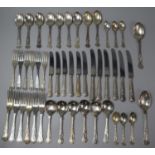 A Collection of Kings Pattern Cutlery to Include Six Large Forks, Six Small Forks, Six Teaspoons,