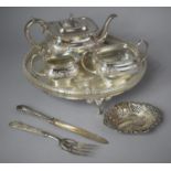A Collection of Various Silver Plate to Include Three Piece Teaservice