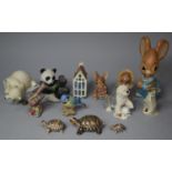 A Collection of Various Animal Ornaments to Include Three Pendelfin Ornaments to Comprise Father