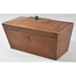 A 19th Century Mahogany Sarcophagus Shaped Tea Caddy, In Need of Some Restoration, Inner Dividers