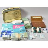 A Collection of Sundries to Include Alba Radio, Autograph Book (Hardly Used), Vintage Saving