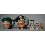 A Collection of Character Jugs to Include Royal Doulton