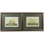 Two Framed Tall Ship Prints, Each 20x15cm