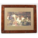 A Framed Pre-Raphaelite Print, After Waterhouse, "Hylas and the Nymphs"