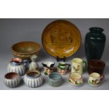 A Collection of Various Glazed Stoneware and Ceramics to Include Treacle Glazed Bowls with Swan