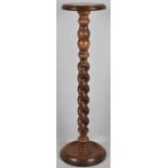 A Late 19th/Early 20th Century Barley Twist Torchere Stand with Circular Top, 91cm high