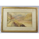 A Framed 19th Century Watercolour Depicting Mountain Track, 34x20cm