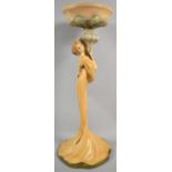 A Resin Figural Stand in the Art Nouveau Style, 36cm high