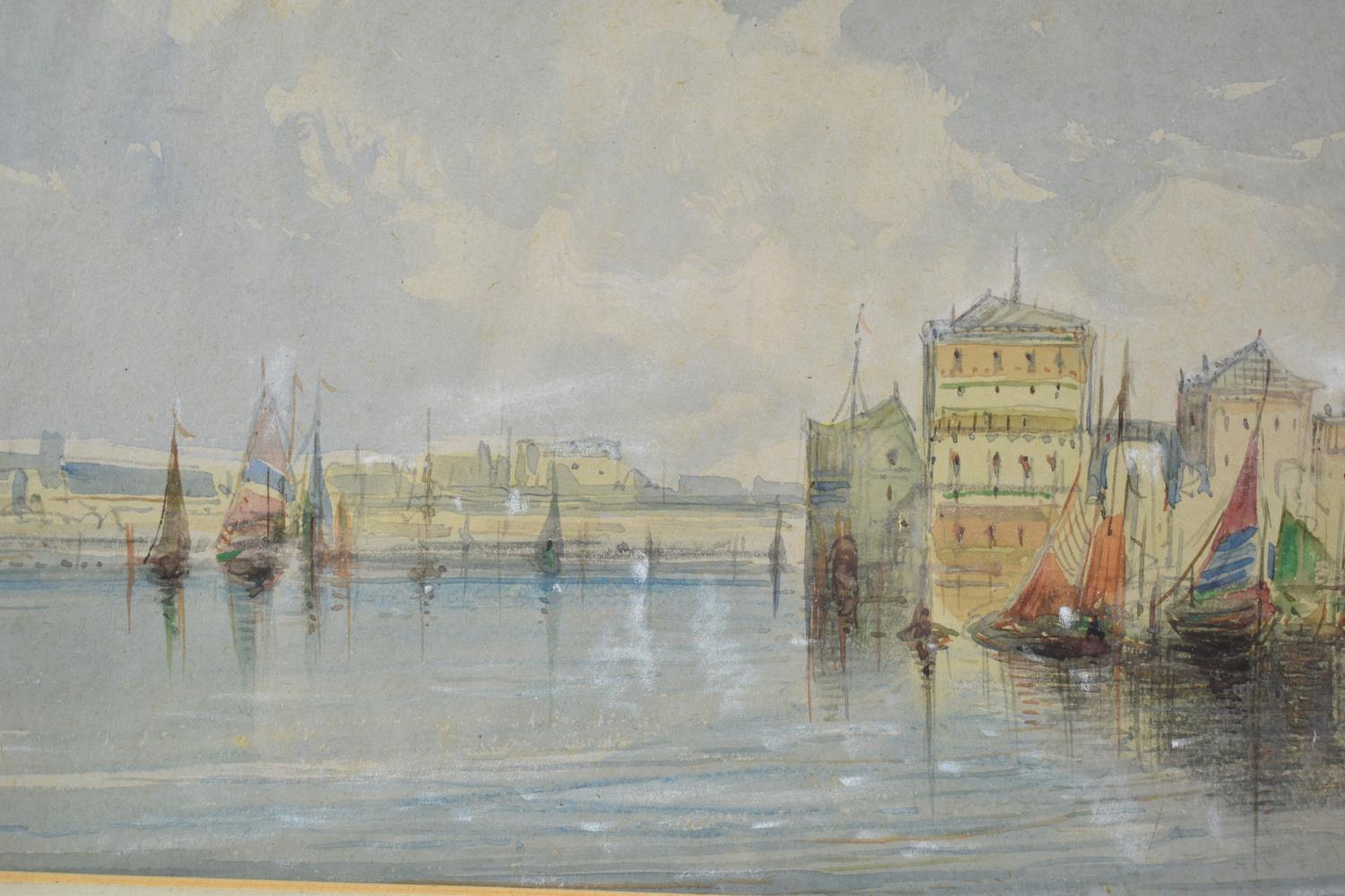 A Framed Watercolor Venice, Signed Bottom Right A. Vickus and Dated 1917, 35x17cm - Image 2 of 3