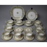 A 19th Century Part Teaset to Comprise Six Shallows Four Other Examples, Six Saucers, Six Small Side