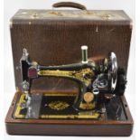 An Edwardian Cased Manual Singer Sewing Machine