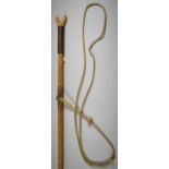 A Signed Hardy Bamboo Wading Stick, with Thumb Rest and Rope Lanyard, 126cm Long