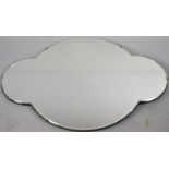 A Large Shaped Bevel Edged Wall Mirror, 90x61cm