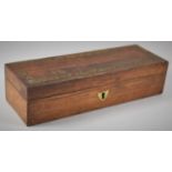 A 19th Century Brass Inlaid Rosewood Pencil or Pen Box, 25.5cm Wide